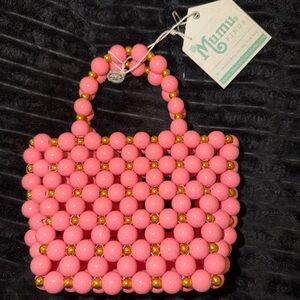Show Me Your Mumu Pink Beaded Handbag